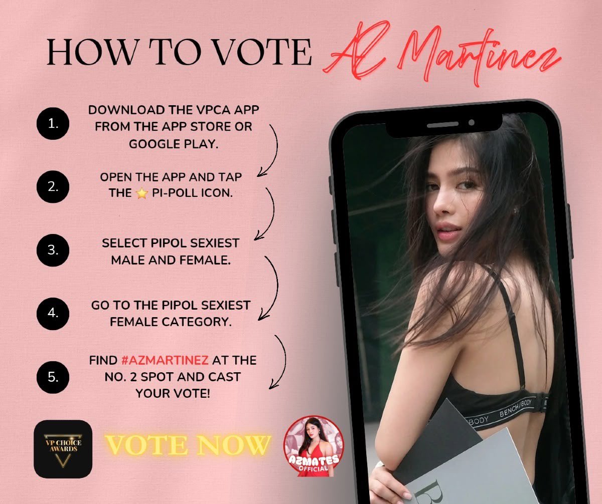 AZMATES_OFC's tweet photo. Don’t forget to vote for #AzMartinez as #PIPOLSexiest2025 in the @vpchoiceawards!
🗳 Voting runs from August 16 to September 10, 2025
#VPChoiceAwards #ChoicelyApp https://t.co/1Pma2fntHs