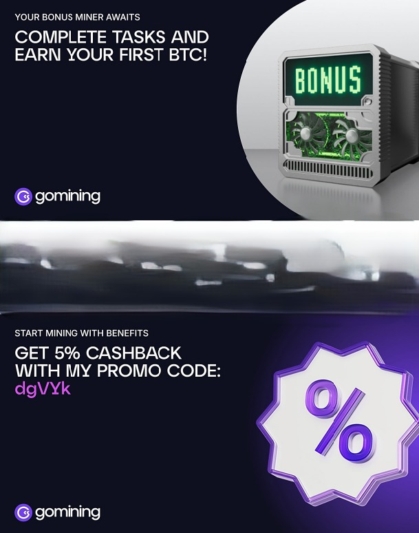 Wat is hier Dive into Bitcoin mining with GoMining! Bonus miner ready: finish tasks, earn your first BTC &amp; daily rewards.Get 5% cashback with promo: dgVYk.Join my referral: gomining.com/?ref=dgVYk – easy, secure, profitable!  #GoMining #BitcoinMining #crypto