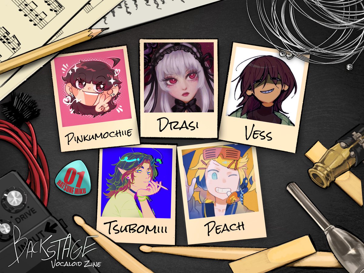 Backstage_Zine's tweet photo. Here is another group of our featured artists!

Today we have Pinkumochiie @pinkumochiiie, Drasi @_drasi, Vess @im_vess, Tsubomiii @miitsubo &amp; Peach @Peachgamer6000

Make sure to check out their work! https://t.co/3IgVOkcXhm