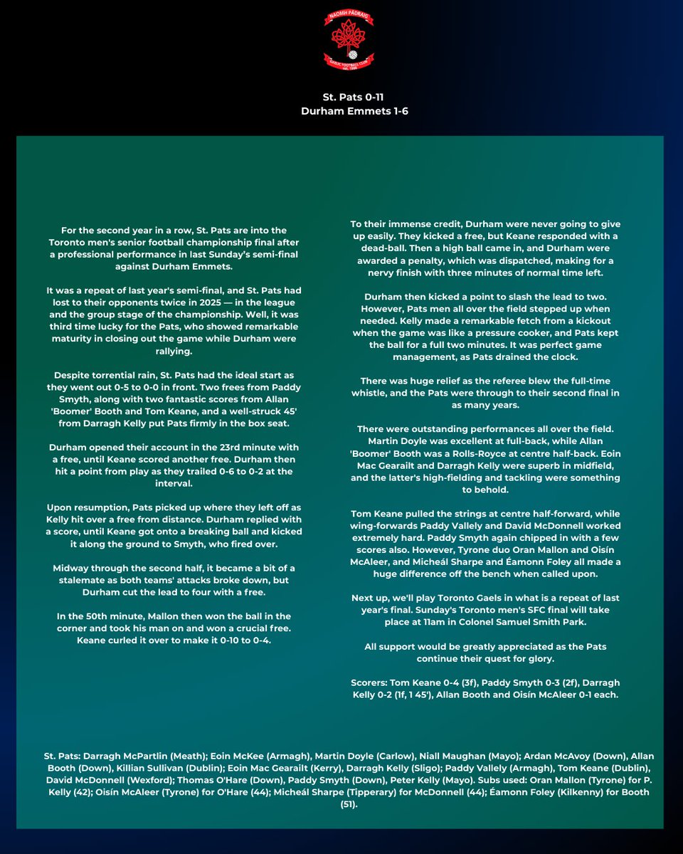 St.Pats GAA Toronto 🏐 tweet media