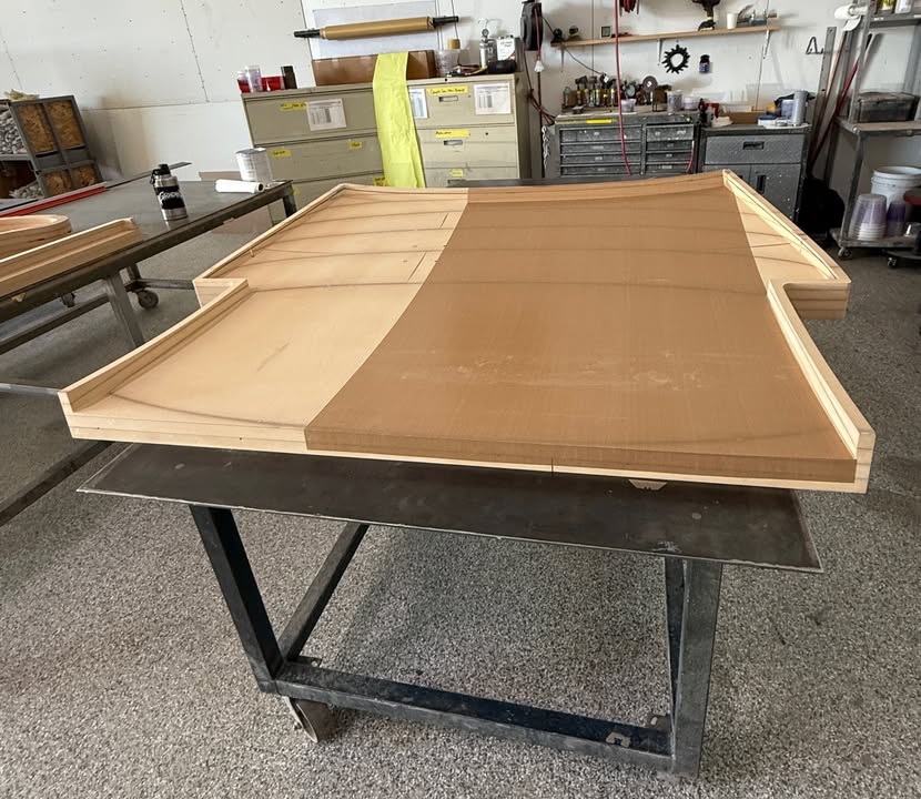 The mold for the aft belly pan of the Switchblade was recently completed at Composite Approach. This is positioned under the rear suspension &amp; goes back to the bumper. It's smaller than the main belly pan, yet still one of the largest carbon fiber parts in the Switchblade.