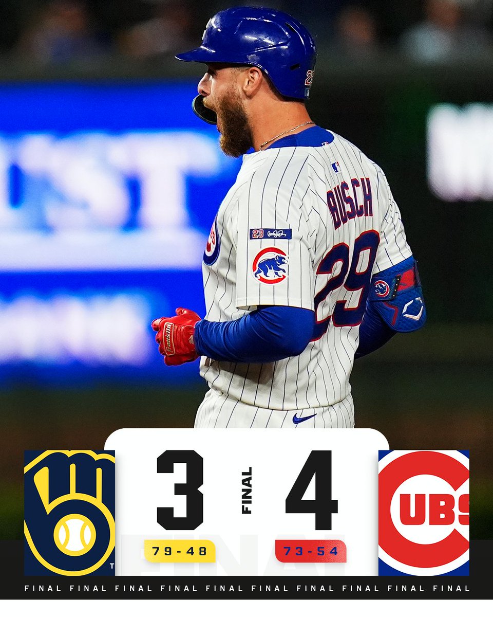 MLB (@mlb) on Twitter photo Michael Busch drives in 3 runs and the <a href="/Cubs/">Chicago Cubs</a> have clinched the season series against the Brewers. Michael Busch drives in 3 runs and the <a href="/Cubs/">Chicago Cubs</a> have clinched the season series against the Brewers.