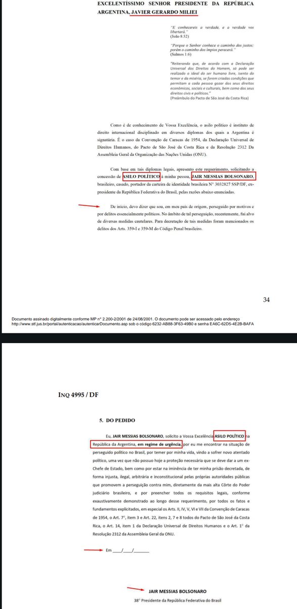 reporterenato's tweet photo. URGENTE: Polícia Federal apreendeu no celular de Jair Bolsonaro um documento que formalizaria pedido de asilo político dele ao presidente da Argentina, Javier Milei. Investigadores acreditam que Bolsonaro fugiria para o país vizinho. Moraes deu prazo de 48 horas para explicação. https://t.co/V6lbo8sgFf