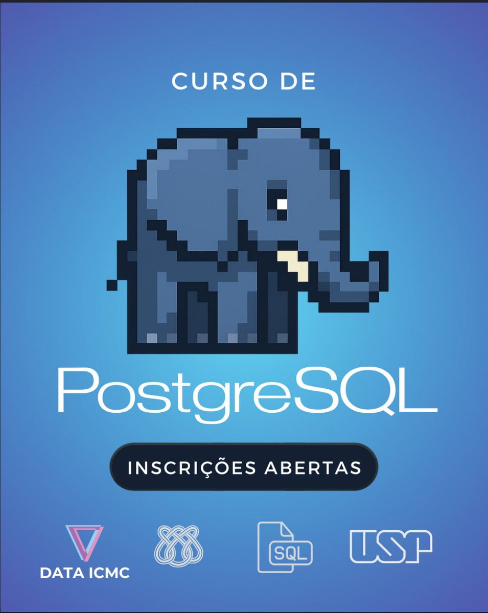 LayTXT's tweet image. Mais um curso dos bons pra vocês. O ICMC USP está com inscrições abertas para o curso de PostgreSQL. Oportunidade única de aprender bem e ter um nome de peso no currículo. Todas as infos estão nas imagens e sigam eles no Instagram.