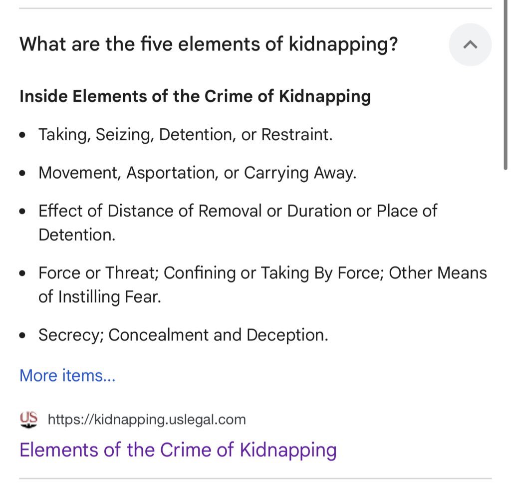 This is legally kidnapping for all the men in the replies making excuses. 

Also- please remember to boost the original post and send her love/advice. I have 40k more likes than the og currently and that feels weird to me.