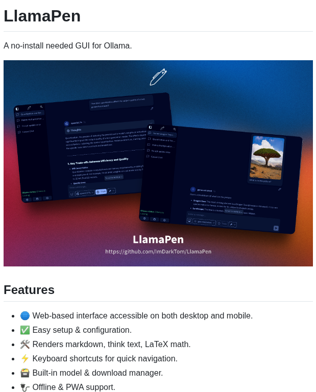 no-install web GUI for Ollama