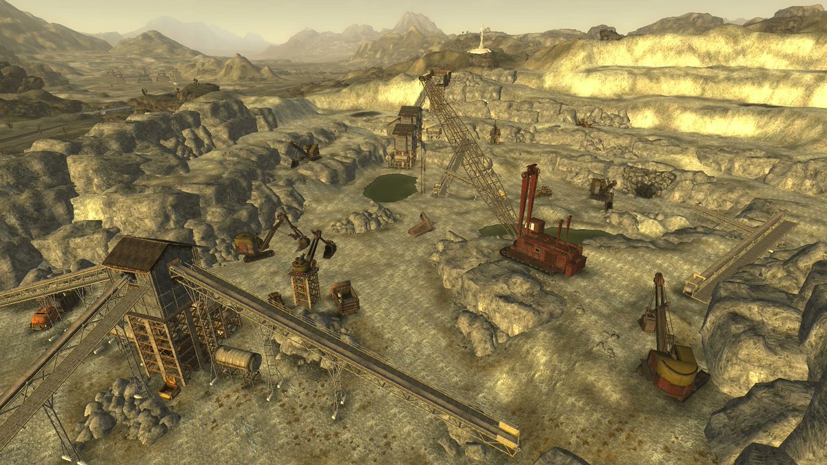 Dansgaming's tweet photo. For anyone trying Fallout New Vegas for the first time, there is a huge shortcut to some end game gear in a place called Quarry Junction. It's very near the starting area. https://t.co/JIlIJYkSVa