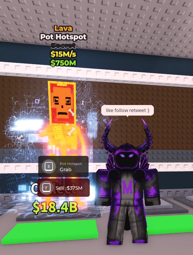 ManofTaj's tweet image. GIVEAWAY TIME!
giving away a lava pot hotspot!
to Enter you must:
1. Like + follow
2. repost
3. Comment your roblox username to win!