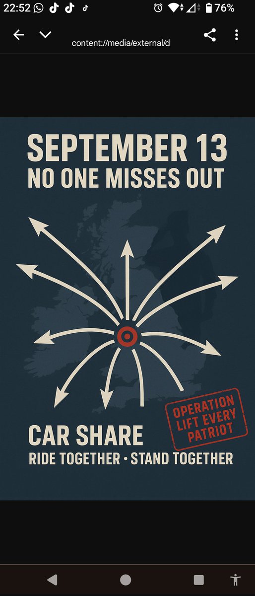 officialgbfiles's tweet photo. September 13 is coming. No one misses out.
Ride together. Stand together. Britain moves as one. 🇬🇧

We’re on X, YouTube, TikTok
👉 Follow: @officialgbfiles
Find Our Car Share on Tiktok
#UKTruth #StandForBritain #VeteransVoice #Sept13 #CarShare https://t.co/yByGbBrpzd