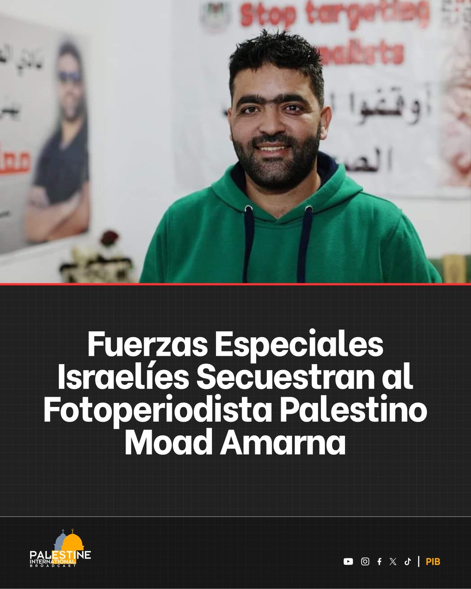 En una nueva ofensiva contra la prensa palestina, fuerzas especiales israelíes secuestraron al fotoperiodista Moad Amarna mientras transitaba por la carretera entre Belén y Hebrón.