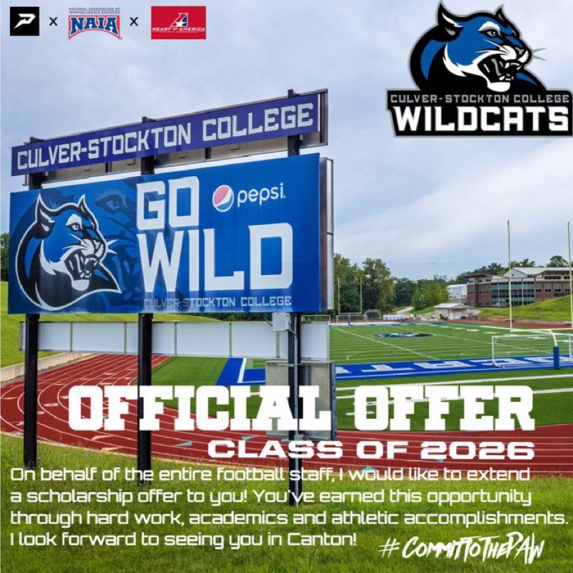 M_Edmondson__26's tweet photo. After a great conversation with @CoachCutshaw. I am extremely grateful to have received a offer to Culver-Stockton College. Go wildcats
@QBCoachBeaty @coachbres @nickzaji @JustinEdmonds35 @CoachBrownJ13 https://t.co/mKpU5yYoQx