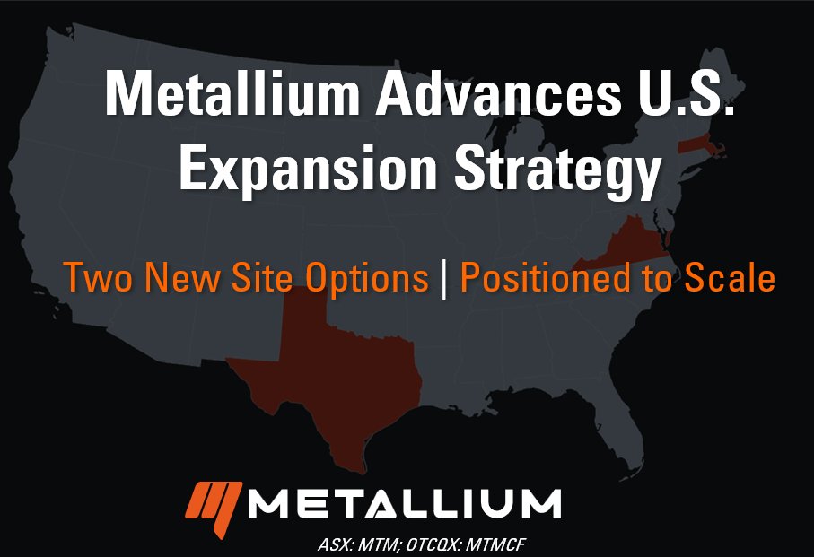 Metallium (ASX: MTM) has executed exclusive options over two new U.S. e-waste sites in Massachusetts &amp; Virginia. Replicating our Texas model, these sites position us to scale rapidly with minimal upfront cost.
👉 investorhub.metalliuminc.com/announcements/…