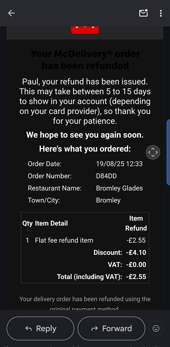 penash68's tweet photo. @McDonaldsUK rightI order a 5 piece Chicken Select meal and other items via McDonald's app for delivery. On opening the bag I find the Chicken Selects are missing. This meal is £7.89 my refund for this was £2.55. So that's £5.54 for medium chips and a drink. Absolute joke. https://t.co/QaiVCVvJbf
