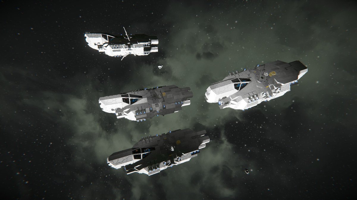 HansJG05's tweet image. Got back into #SpaceEngineer and I made something not horrible!

They’re pretty small, basically corvette/cutter ships (likely more cutters)

#scifi #videogame