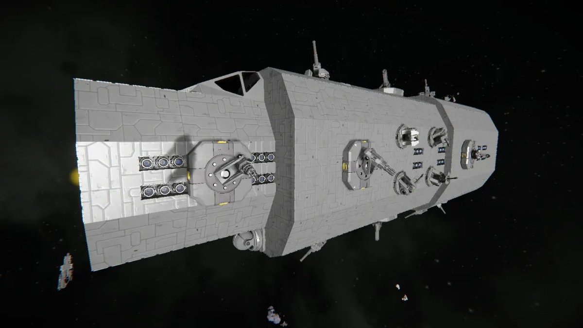 HansJG05's tweet image. Got back into #SpaceEngineer and I made something not horrible!

They’re pretty small, basically corvette/cutter ships (likely more cutters)

#scifi #videogame