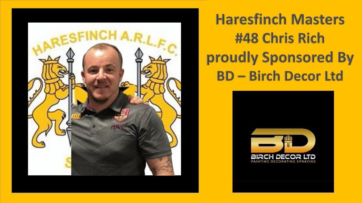 HaresfinchR's tweet image. Congratulations to the winner of this week’s Haresfinch Masters “Hard earned, D1ck of the week award”. This weeks award goes to Haresfinch #48 sponsored by BD - Birch Decor Ltd, Chris Rich. Congratulations Chris ⚫️⚪️🟡

#RLmasters #rugbyleague  #d1ckoftheweek