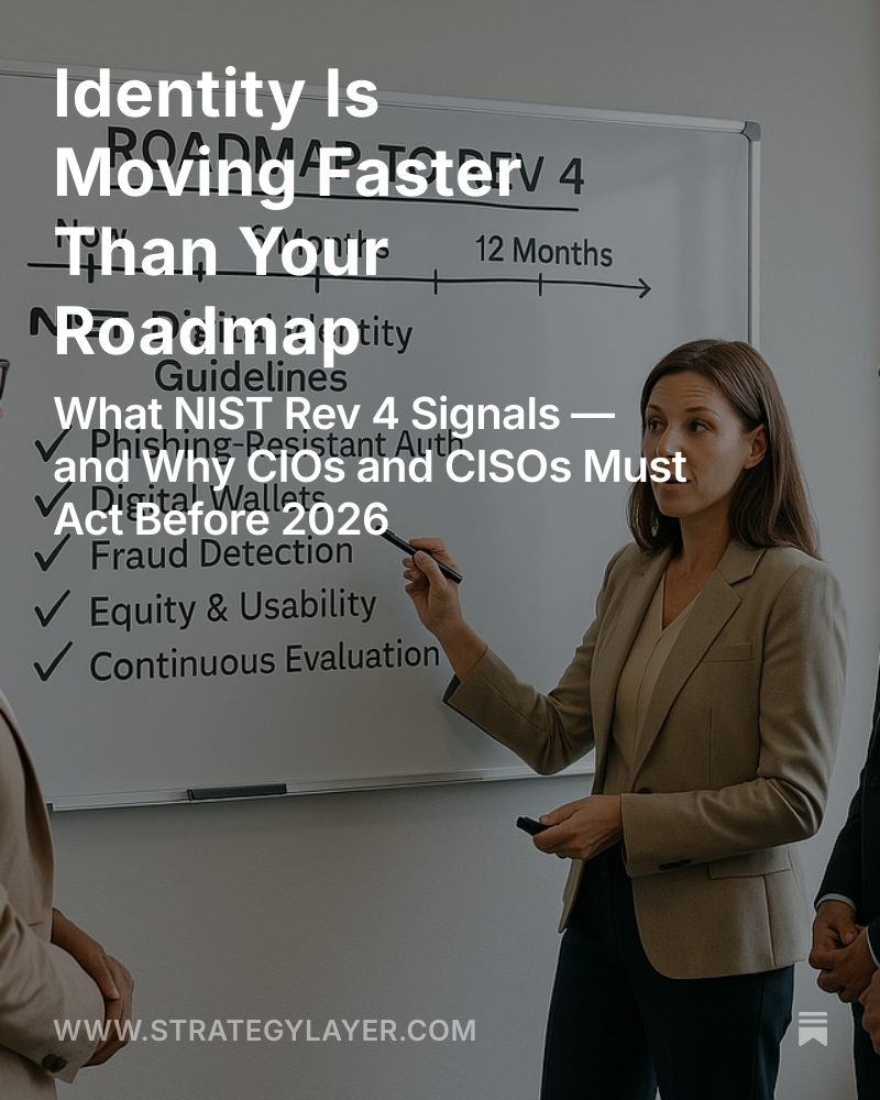 SteveTout's tweet photo. NIST Rev 4 isn’t regulation—it’s a compass.
Phishing-resistant auth, wallets, fraud detection, equity, continuous risk.

CIOs &amp; CISOs: The Q isn’t “Do we have to comply?”
👉 It’s “Are we ready for 2026?”

Full post: https://t.co/Ts7kPsRNvS 

#Cybersecurity #DigitalIdentity #IAM https://t.co/HjRnMyWIiv