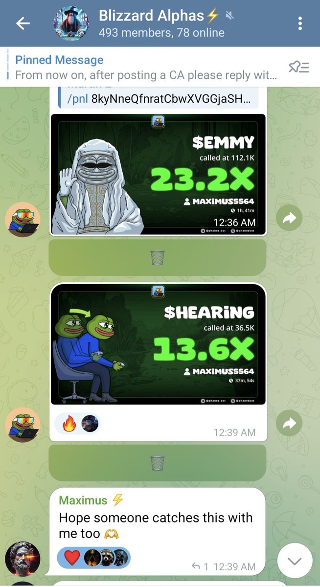 Quick bangers, $EMMY for 23x and $HEARING for 13.6x ( alreasy 19x ) called at our private by our cook Maximus. Thats what alpha groups are, we cookin 24/7. DM me for your cheap entry to our squad and quit fading Blizzard Alphas ❤️

8kyNneQfnratCbwXVGGjaSHaTxuQqHvmiPhp4WTYbonk