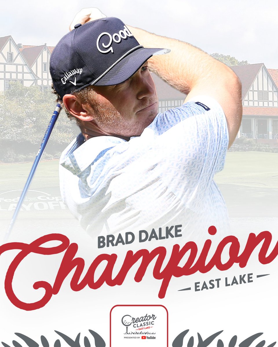 PGATOUR's tweet image. Some may say it was inevitable!

Brad Dalke is the winner of the Creator Classic at East Lake 🏆