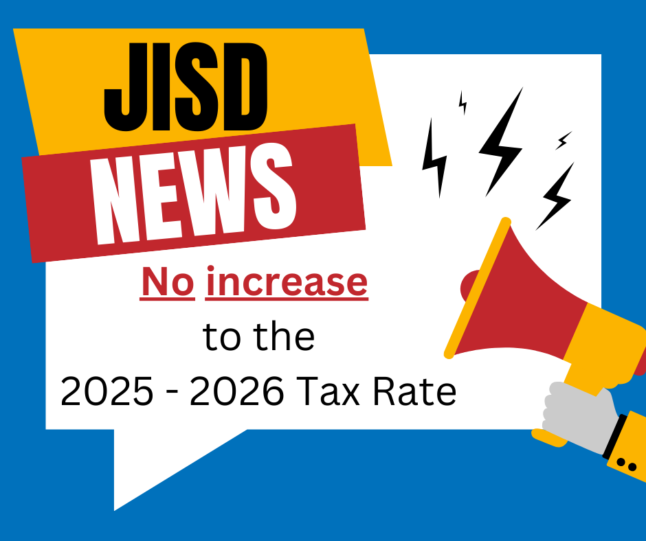 Jarrell_ISD's tweet photo. At Wednesday night's school board meeting, the Board of Trustees approved the 2025 - 26 Tax Rate. As part of our commitment to taxpayers, there is NO increase to the tax rate.
✔️M&amp;O $0.6669
✔️I&amp;S $0.5000
🐾Total Tax Rate: $1.1669 (the same as the 2024 - 25 tax rate) https://t.co/KIqzAUoS9T