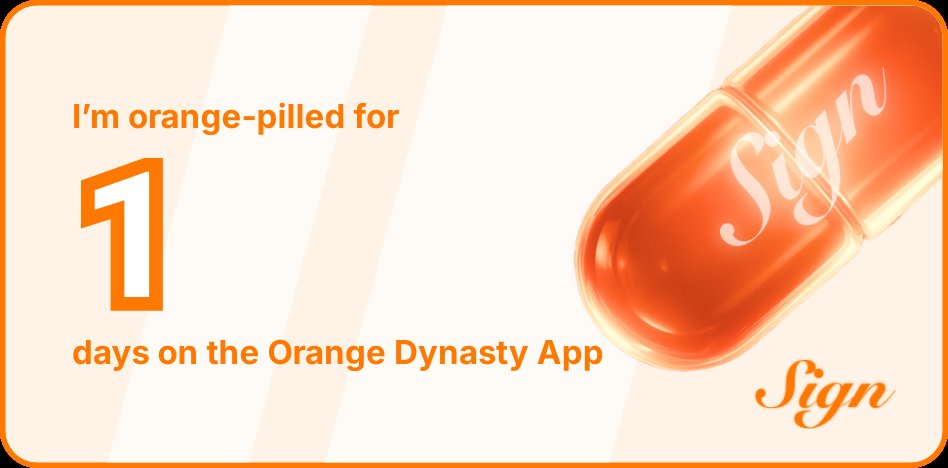 I've been Orange-Pilled and Seeing Signs for 1 days 👀🧡🐉.Join the app and be a better version of yourself!
orange.sign.global/app?user=16LBP…