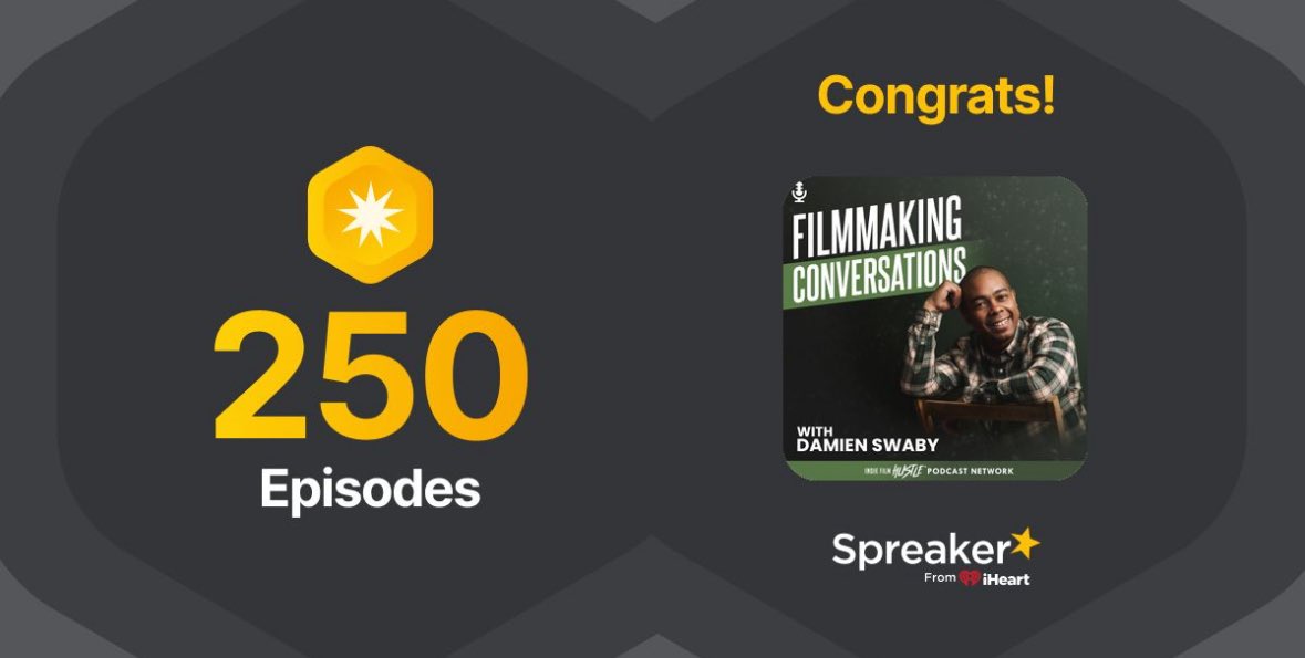 I’m beyond grateful to celebrate 250 episodes of my podcast—thank you to every guest who’s shared their time and stories; this journey has meant the world to me as a podcaster. #FilmmakingConversations