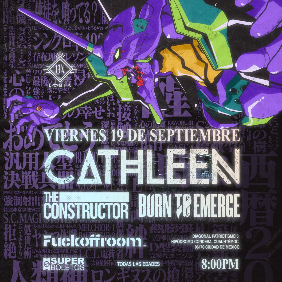 𝐂𝐀𝐓𝐇𝐋𝐄𝐄𝐍 se presentará en CDMX acompañado de  𝐁𝐮𝐫𝐧 𝐓𝐨 𝐄𝐦𝐞𝐫𝐠𝐞 y por primera vez desde tierras regias 𝐓𝐡𝐞 𝐂𝐨𝐧𝐬𝐭𝐫𝐮𝐜𝐭𝐨𝐫 

Boletos disponibles en 𝐒𝐮𝐩𝐞𝐫𝐛𝐨𝐥𝐞𝐭𝐨𝐬
Evento para todas las edades. Cupo limitado.