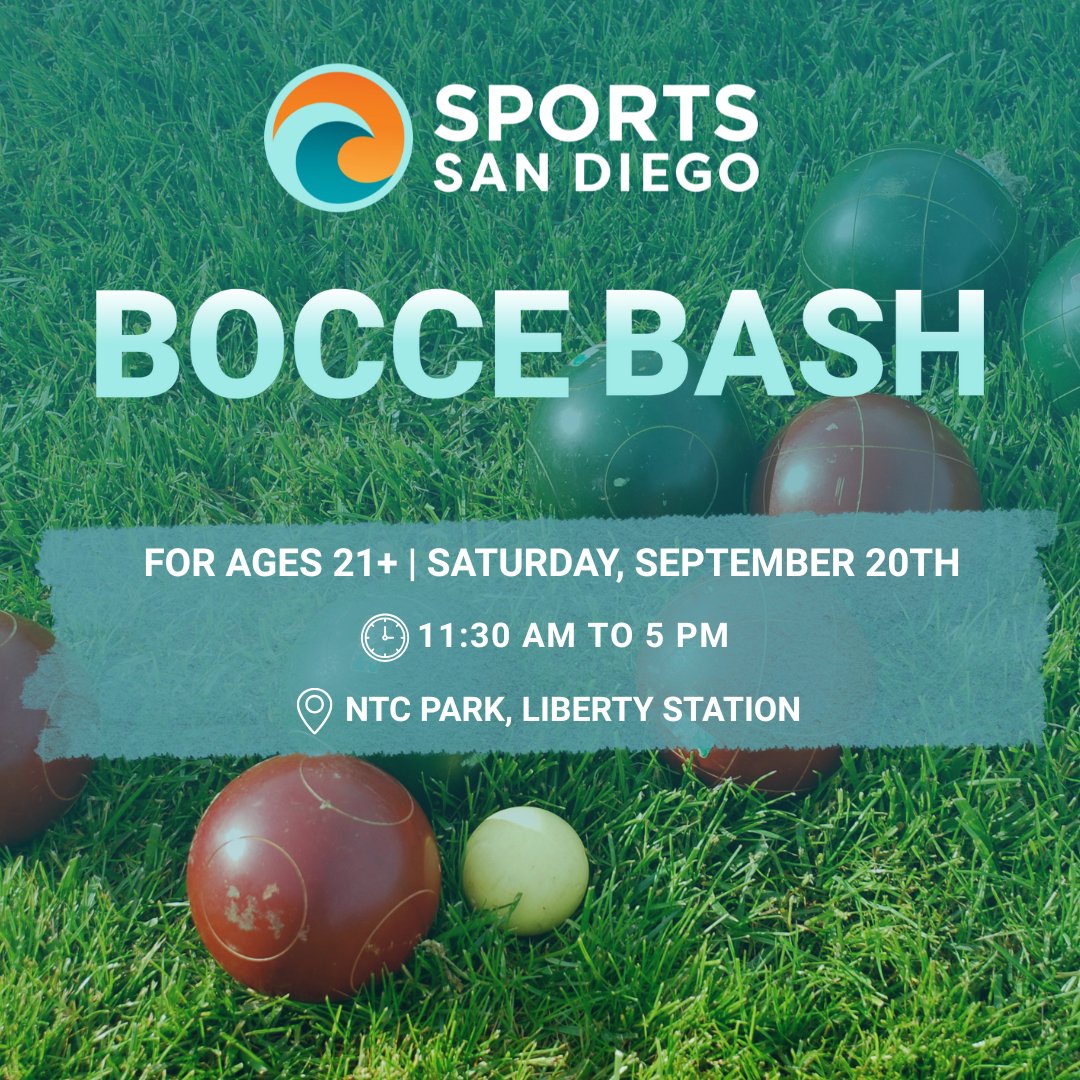 ONE MONTH AWAY!⁠ ⁠ 

Sunshine, good friends, and a little friendly competition... sounds like the perfect day! ☀️😎 Don’t miss our Bocce Ball Tournament! Register today ➡️ sportssandiego.org/2025-sports-sa…
