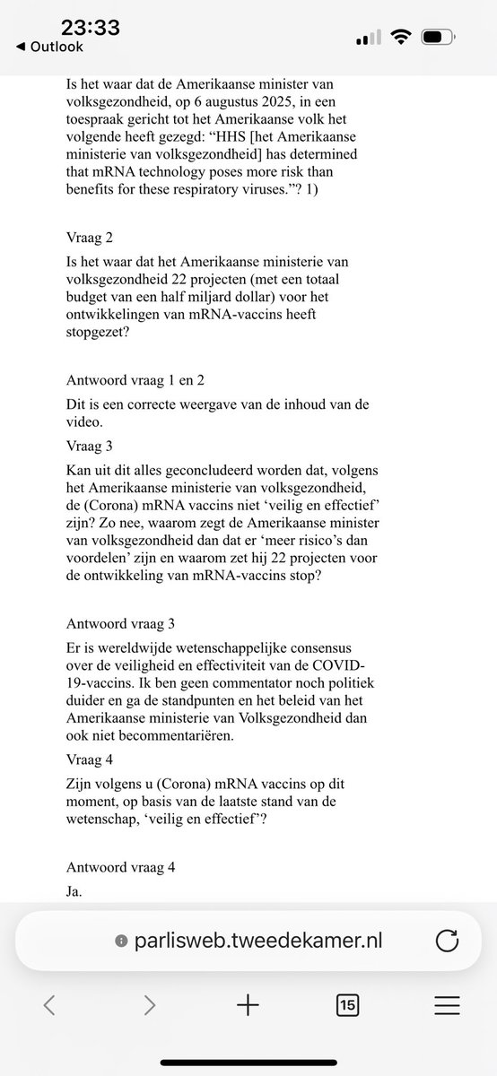 PvanHouwelingen's tweet image. Het kabinet erkent (!) dat volgens het Amerikaanse ministerie van Volksgezondheid de Corona mRNA vaccins niet “veilig en effectief zijn”.

Desalniettemin schrijft het kabinet tegelijkertijd dat er “consensus” is over de veiligheid &amp;amp; effectiviteit van deze vaccins.

Oordeel zelf👇