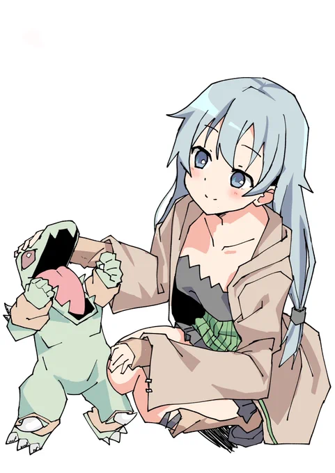 エリア 水色の髪の毛描くの苦手でいつも迷ってる 今回はいつもより彩度下げ気味