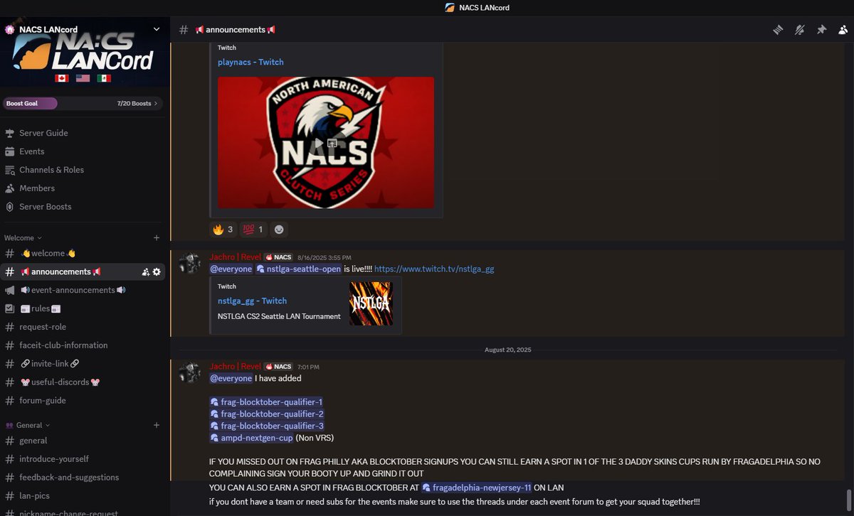 NACS LANcord (@nacslancord) on Twitter photo 🚨 NEW EVENTS ALERT 🚨Added 4 new events for Frag and <a href="/AmpedEsportsNA/">AMPD Esports</a>. FOR ALL THE KEYBOARD WARRIORS THAT MISSED OUT ON <a href="/fragadelphia/">Fragadelphia</a> BLOCKTOBER SIGNUPS AND COMPLAINED YOU CAN PLAY IN 1 OF 3 OPEN EVENTS ONLINE TO GRAB A SPOT IN THE EVENT OR WIN IT ON NEW JERSEY ON LAN!!! 🚨 NEW EVENTS ALERT 🚨Added 4 new events for Frag and <a href="/AmpedEsportsNA/">AMPD Esports</a>. FOR ALL THE KEYBOARD WARRIORS THAT MISSED OUT ON <a href="/fragadelphia/">Fragadelphia</a> BLOCKTOBER SIGNUPS AND COMPLAINED YOU CAN PLAY IN 1 OF 3 OPEN EVENTS ONLINE TO GRAB A SPOT IN THE EVENT OR WIN IT ON NEW JERSEY ON LAN!!!
