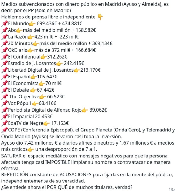 isufbenyusuf's tweet photo. Esto es lo que gasta el PP (OJO solo en Madrid)en subvenciones a panfletos afines .
No sé ,pero daba para apagar unos cuantos incendios https://t.co/YeihtjCjUv