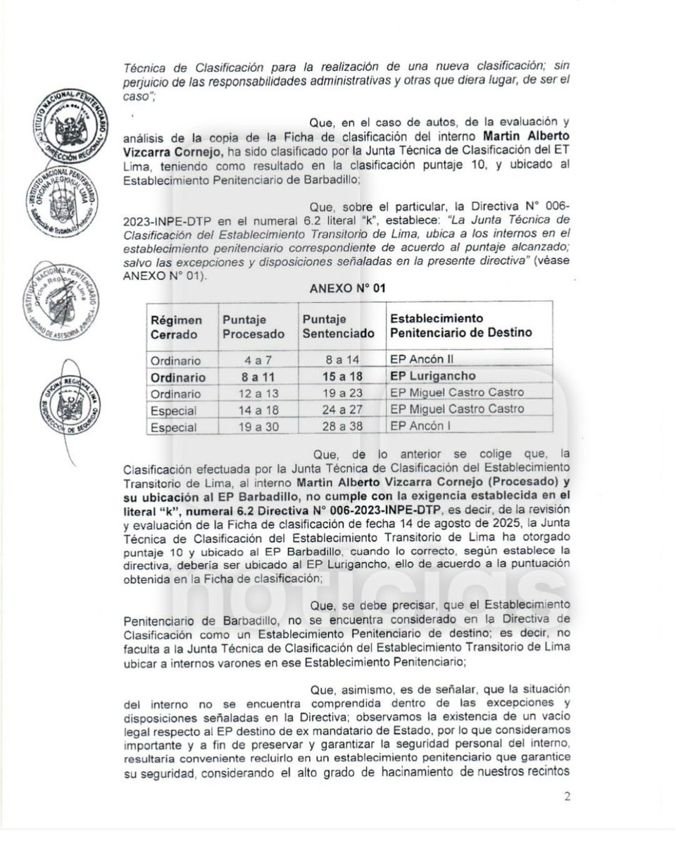 INPE ordena encerrar a Martín Vizcarra en el penal de Lurigancho. Clara venganza del fujimorismo, no lo perdonan por el cierre del Congreso, Dina Boluarte solo tiene que hacer caso. 

 ¿Y su condición de ex presidente? 🐊💀