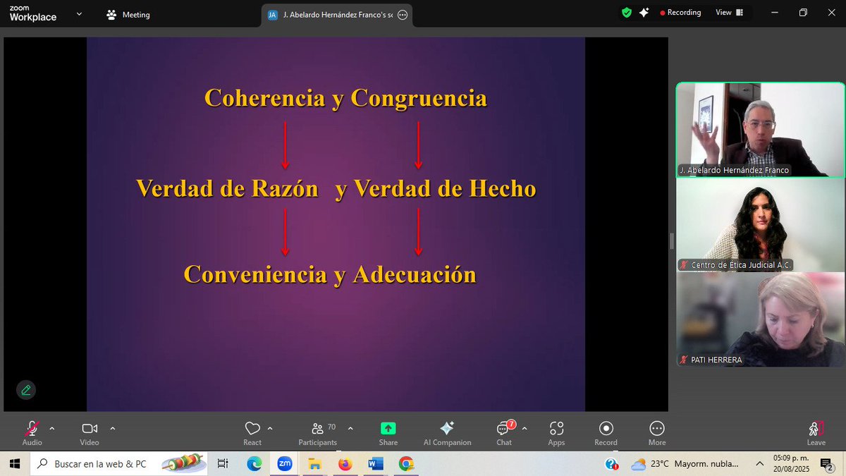 🟢Comenzamos la última sesión del curso “Valoración probatoria: medio de prueba y narrativa de hechos", que dicta el Dr. Juan Abelardo Hernández Franco <a href="/Psycholawgics/">Juan Abelardo</a> 

 Un evento en colaboración con el <a href="/PJYucatan/">Poder Judicial Yucatán</a> 🤝

#ÉticaJudicial