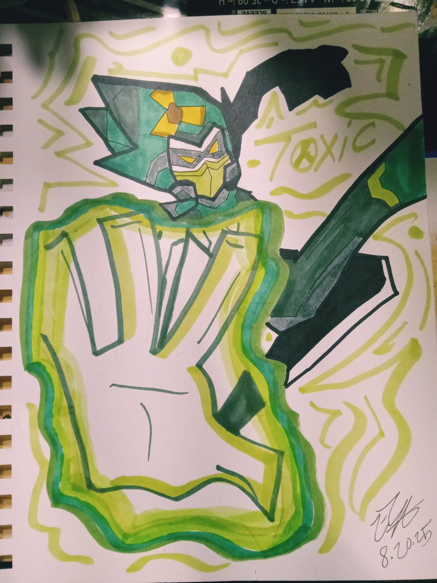 More villians from my comic the odd Krusaders meet toxic had this dude for a while redesign his suit and a much better pose 
Do keep a look out for page 4 tomorrow 👀 #illustration #oddkrusaers