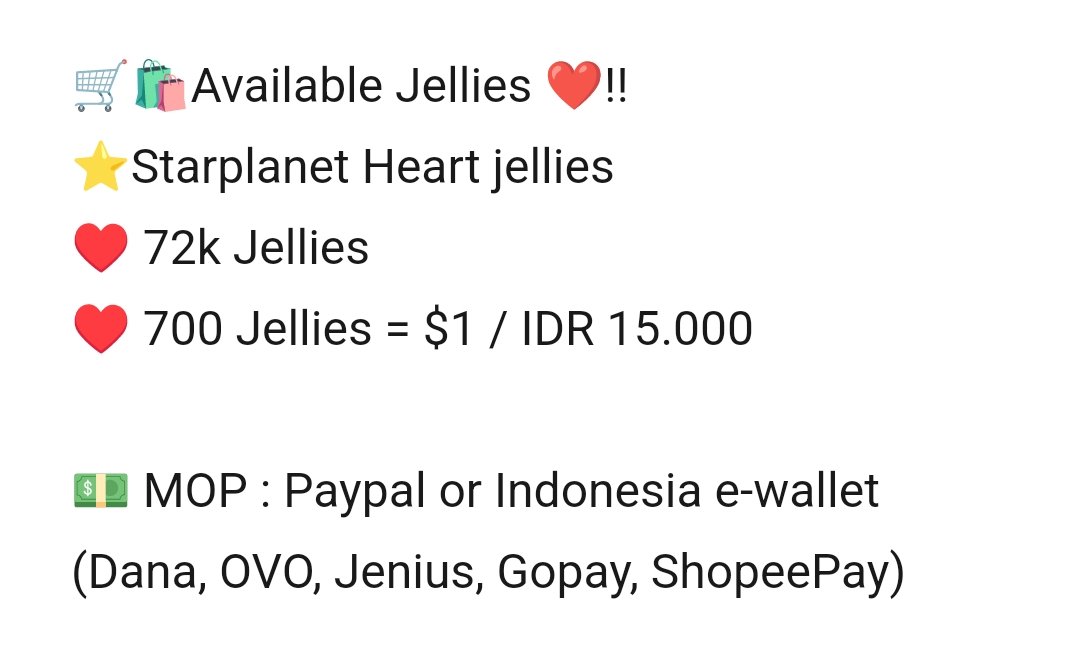 katievoteskpop's tweet photo. 📢 Available Heart Jellies❤️
Star Planet / The Show 🗳️
📥🗨️DM or reply here to reserve or buy! 😊
👉🏻Voting proofs: #KatievotesProof
🛍️🛒wtb wts selling votes starplanet early vote live vote the show jelly kpop Kep1er YOUNG POSSE MADEIN S EVNNE AtHeart idntt SECRET NUMBER https://t.co/e6SilhNQXu