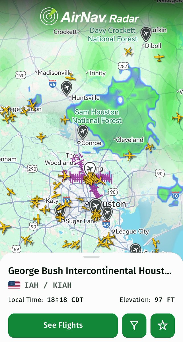 Runway_Report12's tweet image. Ground Stop issued by the #FAA at Houston George Bush Intercontinental Airport due to bad weather in the area.

@AirNavRadar
#aviation #Diversions #IAHAIRPORT #Houston #Texas #USA #badweather