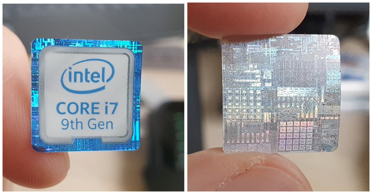 These are forever gone btw. Intel stickers had cool semiconductor holographics on the backside that no one will ever see, it wasn't there by accident. It was too beautiful for the modern marketing bug people, so they wiped it out.