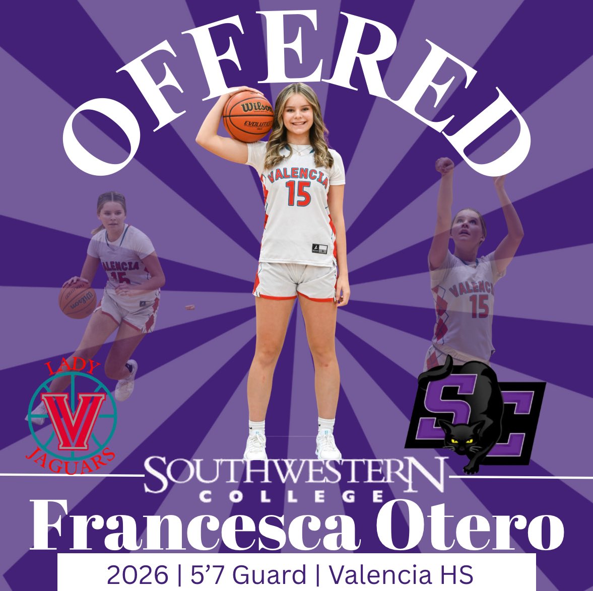 Francesca Otero (@francescao2026) on Twitter photo Proud to announce my first official offer from Southwestern College! Thank you coach <a href="/Burt2Burt/">Josh Burt</a> for this opportunity. <a href="/LadyBuilders/">LadyBuilderBasketball</a> <a href="/NMClippers/">NM Clippers</a> <a href="/bigtimehoops/">Big Time Hoops 🏀</a> Proud to announce my first official offer from Southwestern College! Thank you coach <a href="/Burt2Burt/">Josh Burt</a> for this opportunity. <a href="/LadyBuilders/">LadyBuilderBasketball</a> <a href="/NMClippers/">NM Clippers</a> <a href="/bigtimehoops/">Big Time Hoops 🏀</a>