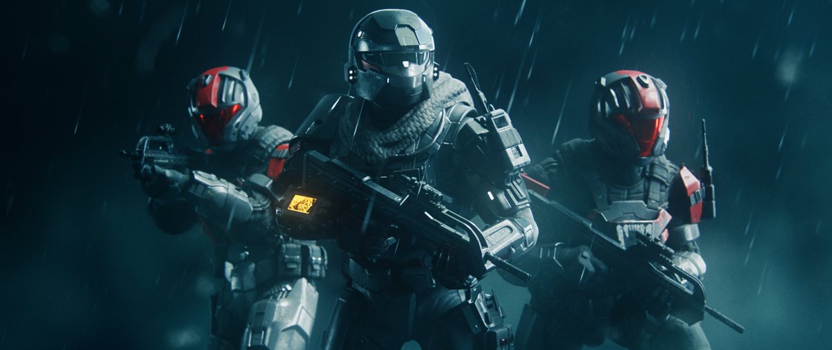 Quick render for today made this for a clan :) 

- Rendered in Blender 4.1
- Composited in Blender/Photoshop 
- Repost are appreciated 
#Halo #HaloInfinite #blender3d #b3d