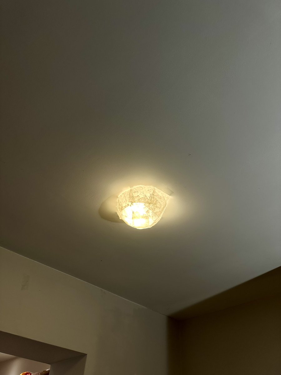 bobrovnikov's tweet photo. @ClintFiore Had similar recessed lights at my rented apartment. I went with simple paper / papier-mâché DIY shades. https://t.co/EszmS77jAi