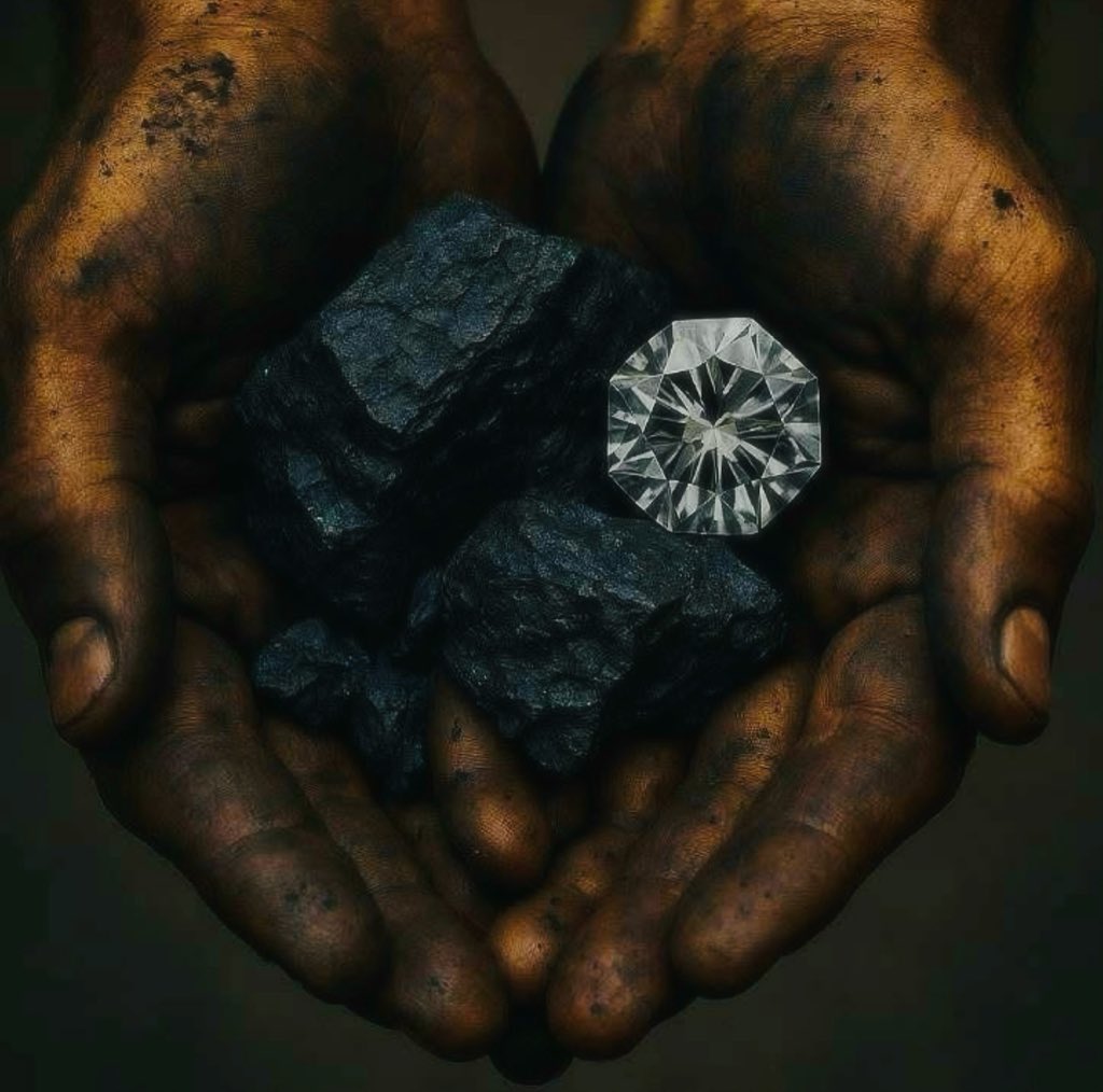 "Always remember a diamond is just a piece of coal that did well under pressure."🙃