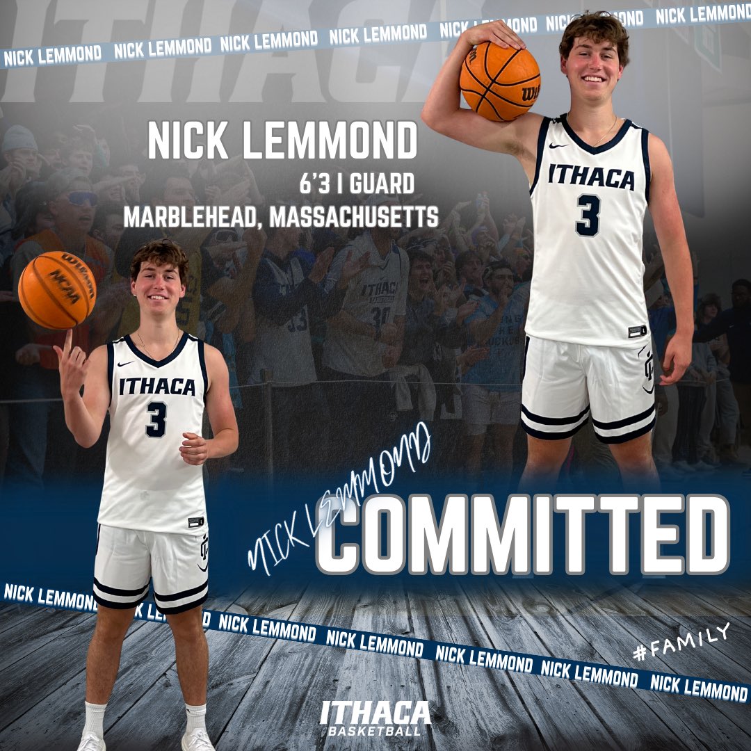 IthacaMBB's tweet image. Next up we have Nick Lemmond who hails from Marblehead, MA. Nick comes to us from Suffield Academy and Team Sims AAU. 

Nick hunts 3’s on the catch and on the move, has a quick trigger release and makes high IQ plays in the paint! 

Welcome to South Hill. 

#GoBombers | #Family