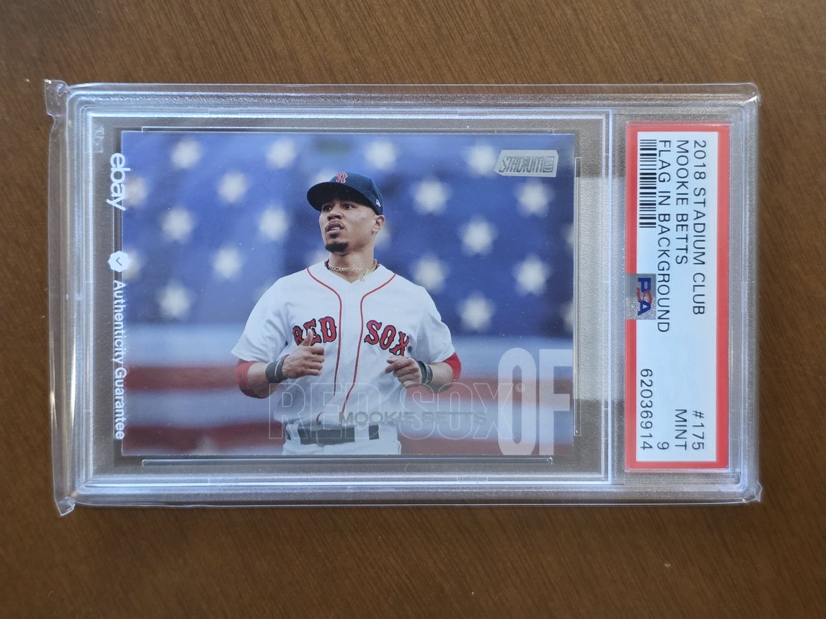 petersonryan22's tweet photo. I've looked at @eBay everyday going on 4+ years for this card. Grail card is an understatement! So glad its in my collection now! ⚾️🇺🇸💥 #Grail #MookieBetts #StadiumClub #ImageVariation @Topps https://t.co/hUaLTILKw1