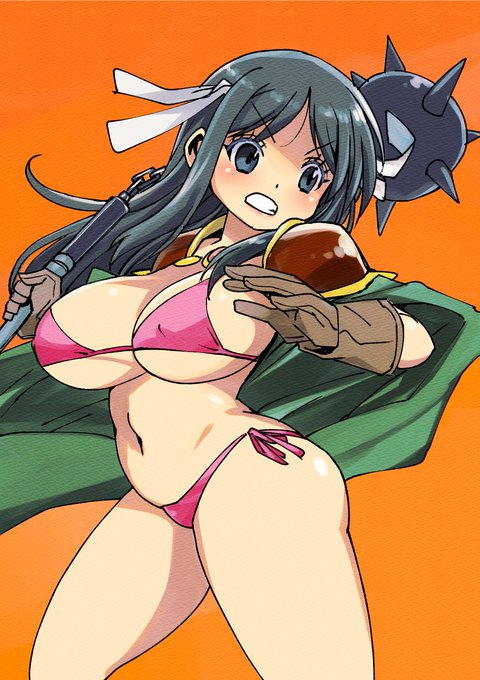 ビキニ戦士エレナさん。
武器は何でも装備できるしエキスパート級に使えるぞ。
防具も何でも装備できるけどビキニしか装備しないぞ。 