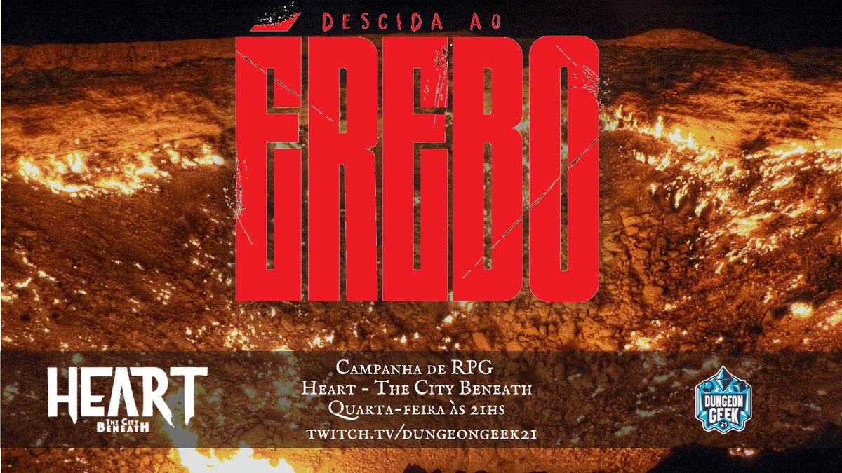 Ao chegarem neste terreno desolado, o aperto no peito se torna mais comum.
Mas o Érebo chama os gnolls, não só para si, mas para sua vontade.
Hoje, na twitch.tv/dungeongeek21
<a href="/DungeonGeek21/">Dungeon Geek21</a>