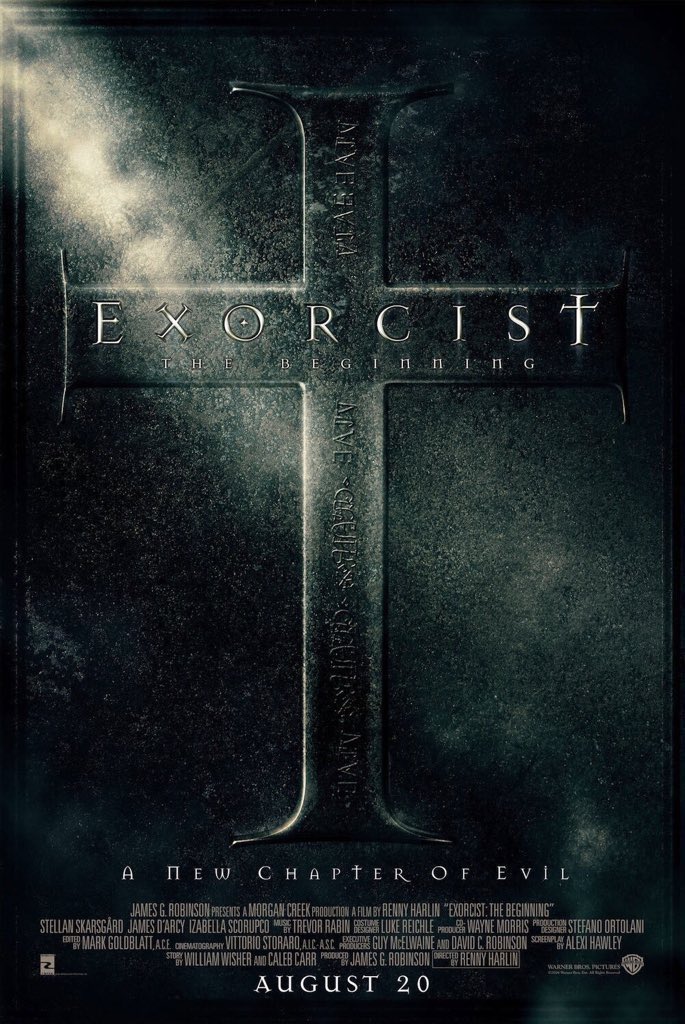 FilmNewsNos's tweet photo. 🎬MOVIE HISTORY: 21 years ago today, August 20, 2004, the movie ‘Exorcist: The Beginning’ opened in theaters!
#StellanSkarsgard #IzabellaScorupco #JamesDArcy #RalphBrown #JulianWadham #AndrewFrench #BenCross #DavidBradley #AlanFord #AntonieKamerling #RemySweeney #EddieOsei https://t.co/I5nuAAHwSK