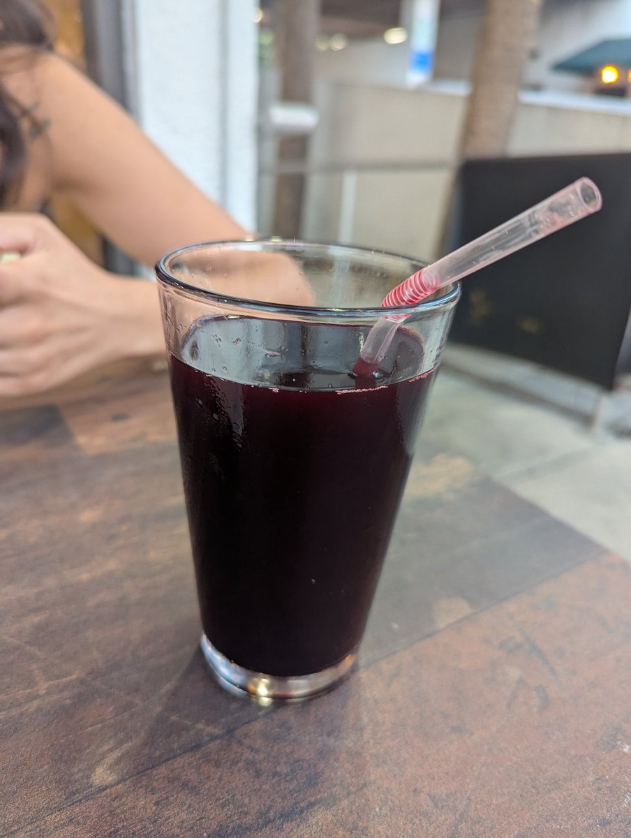 chaingunpope's tweet photo. My first chicha morada! Very tasty 😋 https://t.co/h7WwAGJwIf