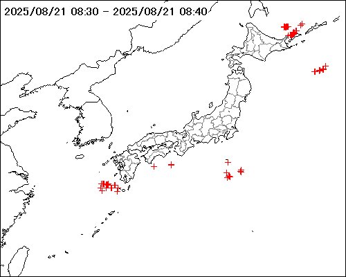 雷監視システム #LIDEN （LIghtning DEtection Network system）で観測した対地放電が、直近10分間に50回以上ありました。 #雷 #落雷 #天気 #weather

詳細はこちらから
sunny-spot.net/liden/