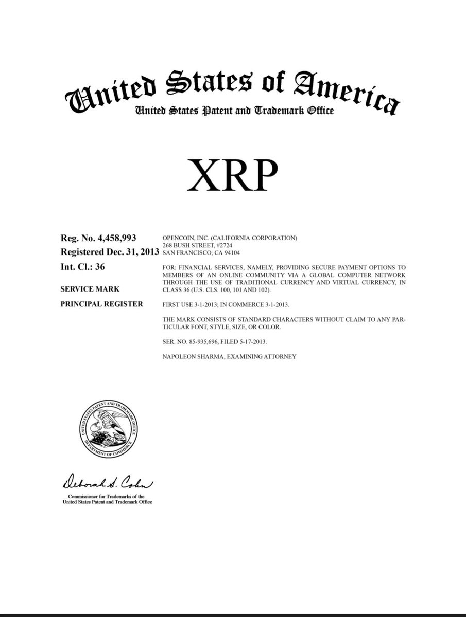 WOW! 💥

A DOCUMENT HAS SURFACED: 📝

THE U.S. HAS PATENTED #XRP &amp; DECLARED IT AS A PAYMENT METHOD FOR FINANCIAL SERVICES! 💸 

THIS HAS ALREADY HAPPENED IN 2013! XRP IS A DONE DEAL! 🚀 

tsdr.uspto.gov/documentviewer…